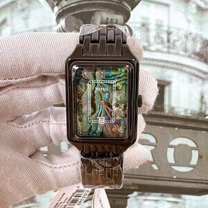 Fossil ES5340 Raquel Three-Hand Date Black Stainless Steel Watch